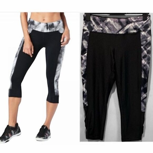 90 Degree By Reflex Black capris Leggings Size Medium - Picture 1 of 10